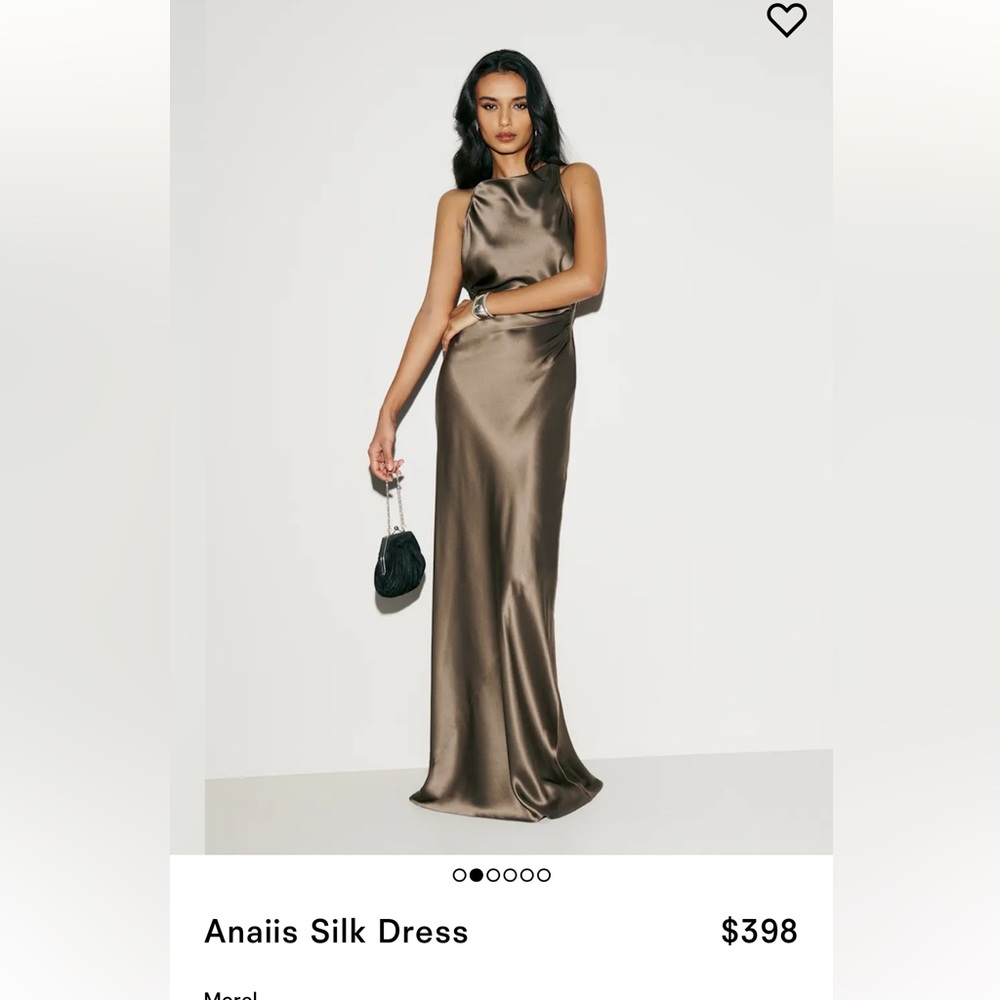 Reformation Anais Silk Maxi Dress in Bronze